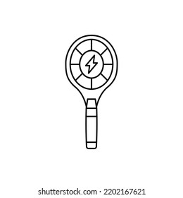 Electric Mosquito swatter icon in line style icon, isolated on white background
