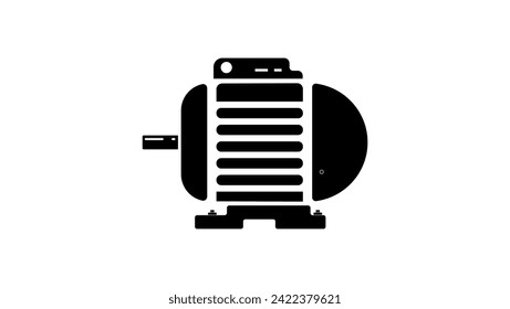 electric motor, black isolated silhouette