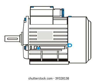 electric motor black vector drawing propulsion electromechanical