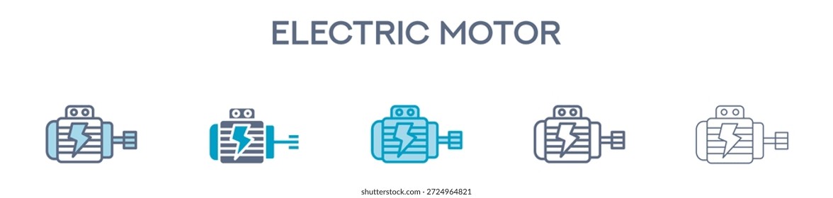 Elektrisches Motorelement für Design Graphic - Multi Styles. Vektorgrafik von zwei farbigen und schwarzen. Mehrere Icons Designs können für Mobile, UI, Web verwendet werden