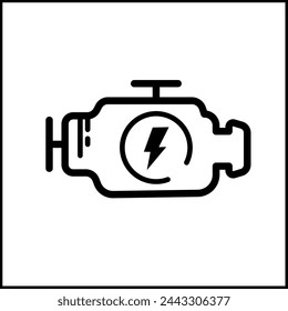 electric motor, engine - vector icon	