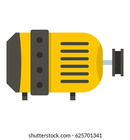 Electric motor icon flat isolated on white background vector illustration