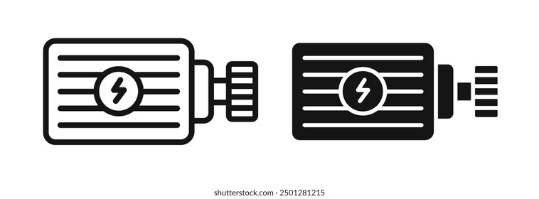 Elektromotorsymbol einzeln auf weißem Hintergrund