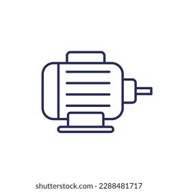 electric motor icon, line vector