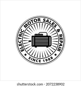 Electric Motor Icon, Electric Magnetic Motor Icon Vector Art Illustration