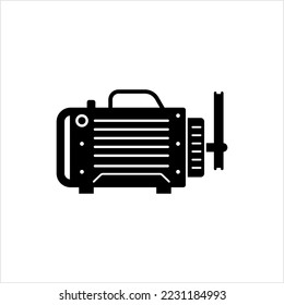 Electric Motor Icon, Electric Magnetic Motor Icon Vector Art Illustration