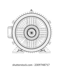 Electric motor icon on white background. Wireframe engine electric power. Electric wireframe generator motor. Vector color web icon. Creative illustration design, idea for infographics. 3D..