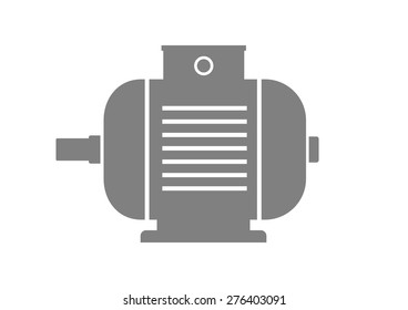  Electric motor icon on white background