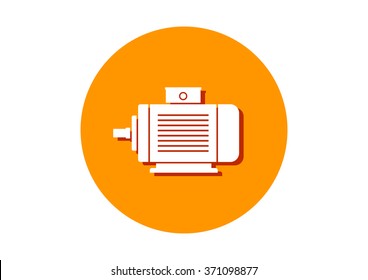 Electric motor icon on white background  