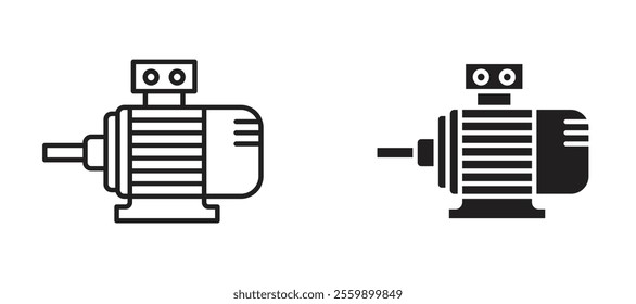 Electric motor Icon set in black color for ui designs