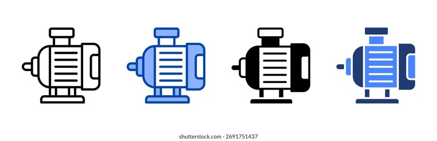 Electric Motor icon set multiple style collection