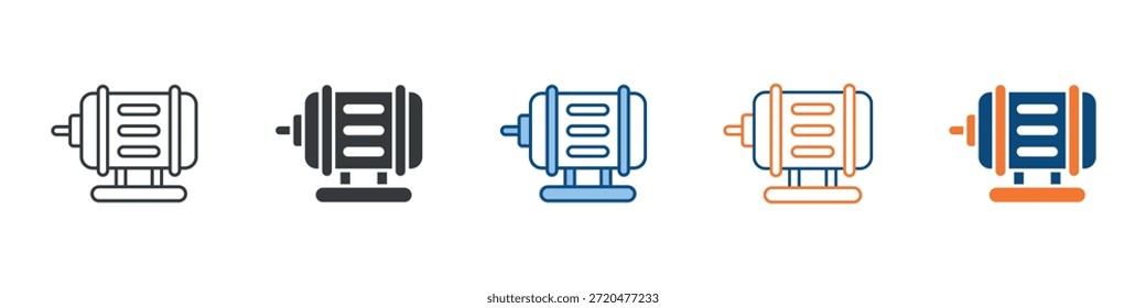 Electric Motor Icon Set Multiple Style Collection
