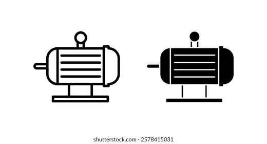 electric motor Icon set. Symbol isolated white background. vector illustration. color editable.