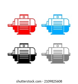 Electric motor icon set, vector illustration 