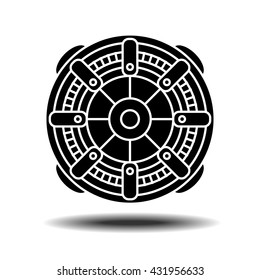 Electric motor icon with shadow. Flat vector icon on white background
