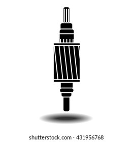 Electric motor icon with shadow. Flat vector icon on white background