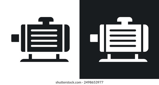 Electric motor icon in solid style