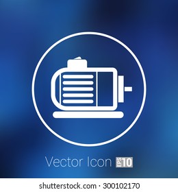 Electric Motor Icon Vector Engine Symbol Power.