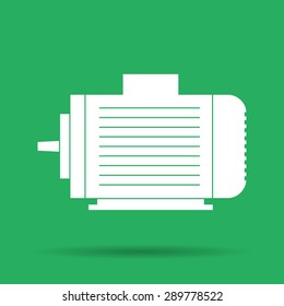Electric motor icon, Vector flat Illustration EPS 