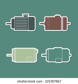 Electric motor icon. Vector illustration eps 10