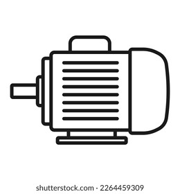 Electric motor line icon. Engine Outline vector illustration.