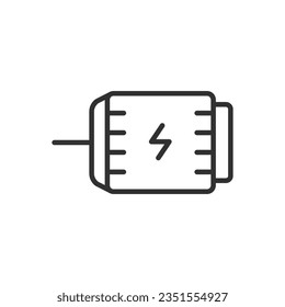 Elektromotor, Linearsymbol. Linie mit bearbeitbarem Hub