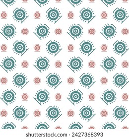 Electric motor multicolor repeating trendy pattern textile vector illustration background