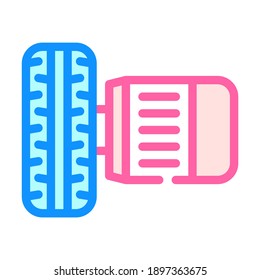 electric motor on wheel color icon vector. electric motor on wheel sign. isolated symbol illustration