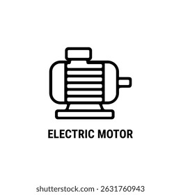 Ícone de contorno de motor elétrico ou ícone de motor elétrico isolado. Best Electric motor outline icon para sites, embalagem do produto, e mais sobre Motor elétrico produto.