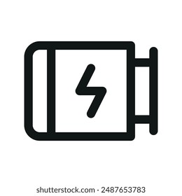 Icono de motor eléctrico UI, símbolo de Vector de línea mínima del motor eléctrico