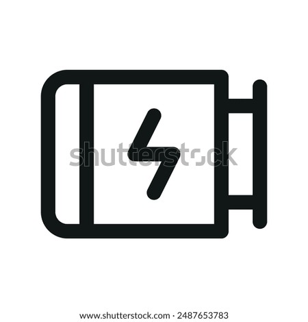 Electric motor UI icon, electric engine minimal line vector symbol