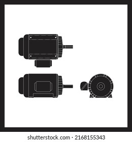 Icono de vector de motor eléctrico en fondo blanco