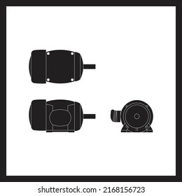 electric motor vector icon on white background