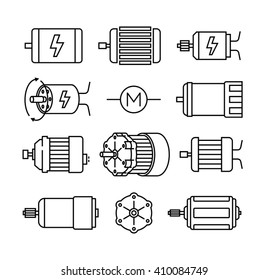 Electric motor vector icons 