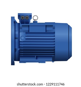 electric motor. Vector illustration on white background. Isolated image. 3D