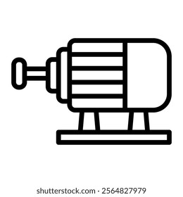 Electric Motor Vector Line Icon Design