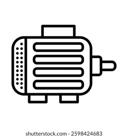 Electric Motor Vector Line Icon Design
