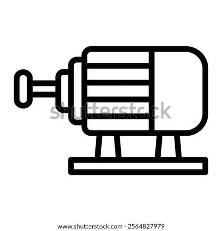 Electric Motor Vector Line Icon Design