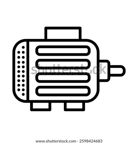 Electric Motor Vector Line Icon Design