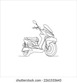 electric motorcycle continuous line art
