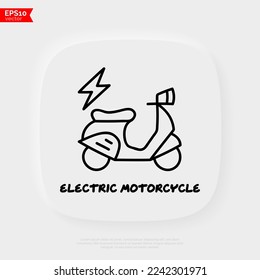 Electric motorcycle doodle icon. Transport. Vector illustration.