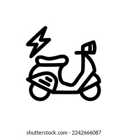 Electric motorcycle doodle icon. Transport. Vector illustration.