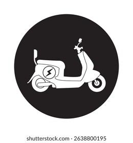 Electric Motorcycle Icon Element Design