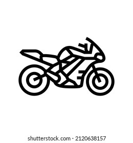 electric motorcycle line icon vector. electric motorcycle sign. isolated contour symbol black illustration