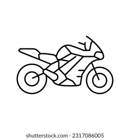 electric motorcycle line icon vector. electric motorcycle sign. isolated contour symbol black illustration