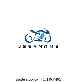 Electric motorcycle logo design vector