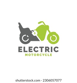 Electric motorcycle logo design vector