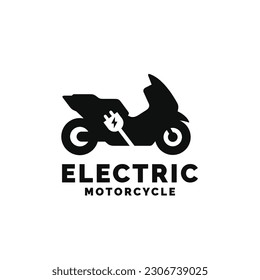Electric motorcycle logo design vector