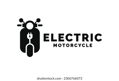 Electric motorcycle logo design vector