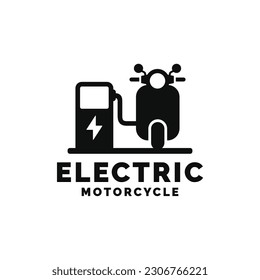 Electric motorcycle logo design vector